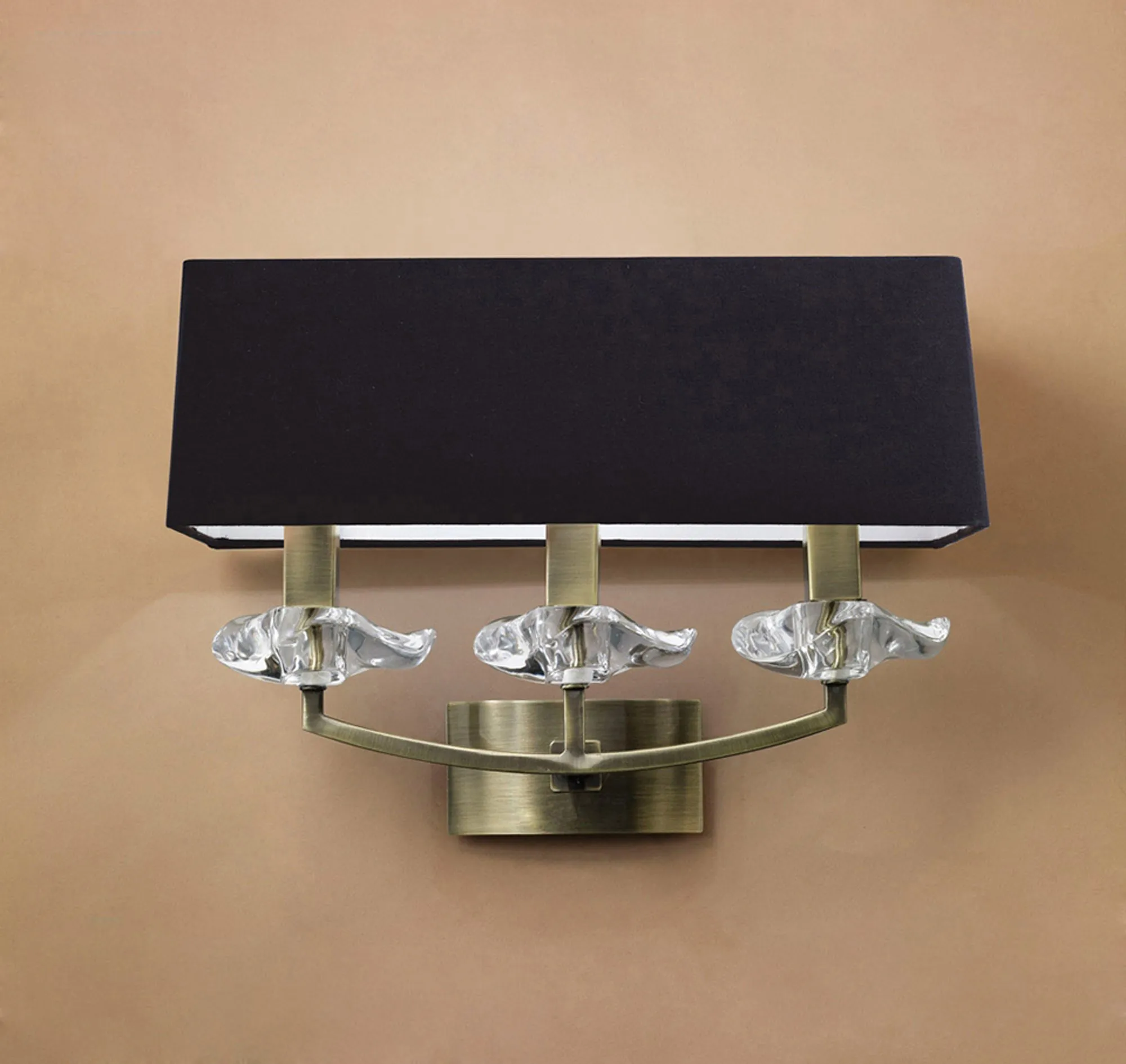 Akira Antique Brass-Black Wall Lights Mantra Armed Wall Lights Akira Antique Brass-Black Wall Lights Mantra Armed Wall Lights